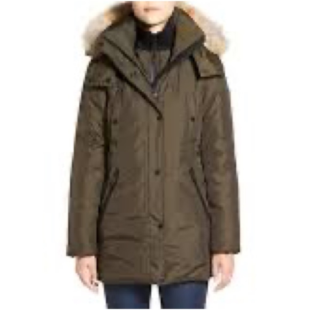 Andrew Marc Leather Trim Parker - Olive Green